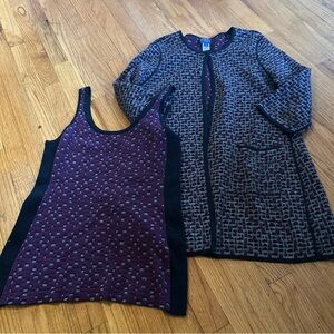 Pendleton 2 pc sweater set cardigan and tank top knit size large